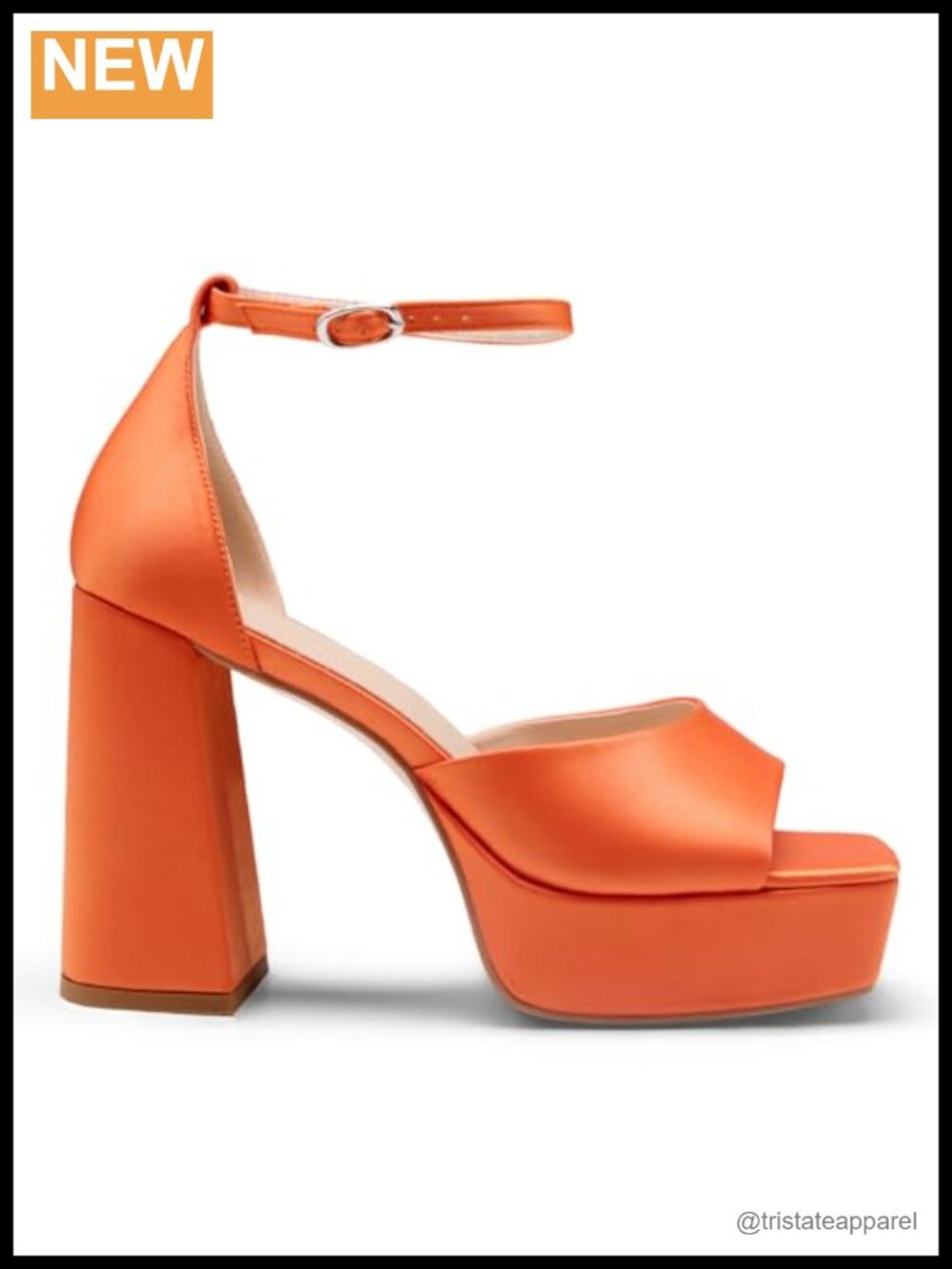 Women's Peep Toe Platform Chunky Heels with Ankle Strap - Picture 3 of 5